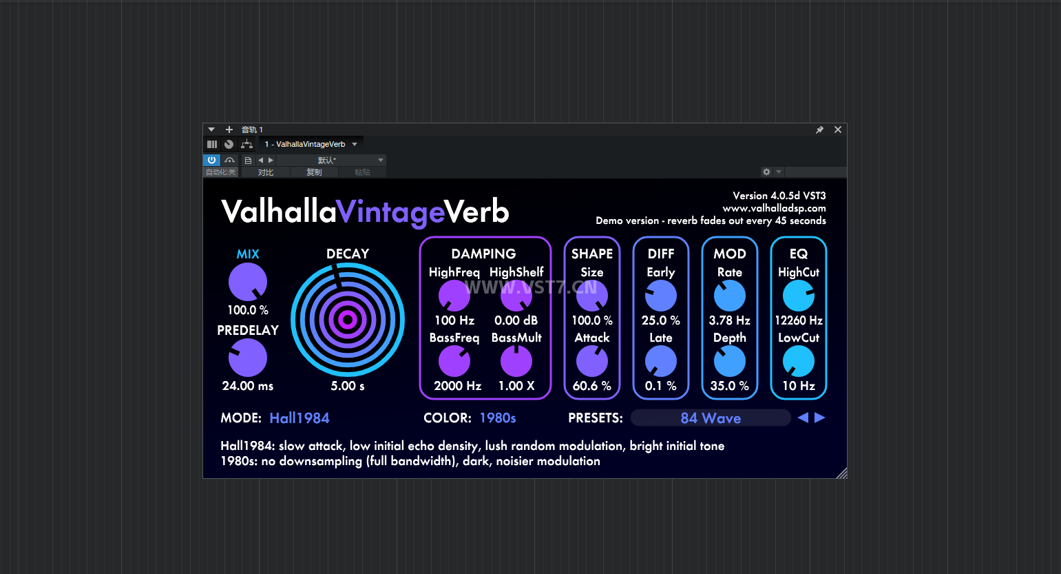 一键安装插件-ValhallaVintageVerb V4.0.5-拟声之家-音频应用效果器资源网